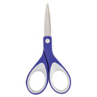 Westcott KleenEarth 6" Straight Soft Handle Scissors, Blue-Package is made with 80% post consumer content. Handle is made with 20% recycled content