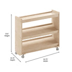 Flash Furniture Bright Beginnings Commercial Space Saving Wooden Mobile Classroom Storage Cart,3 Angled Shelves - Natural-Greenguard Certified Wood for Healthier Air Quality