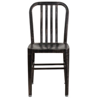 Flash Furniture Black-Antique Gold Metal Indoor-Outdoor Chair-Industrial Style Modern Chair