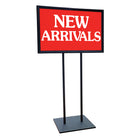 Eddie's Countertop Sign Holder - 7" H x 11" W - 12" Posts - Matte Black - 4 Pack (130074-4)-7" H x 11" W with 12" Posts