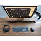 DecentLiving - Support de moniteur - 48 po - noyer massif-Clavier intégré et fonctionnalités de gestion des câbles