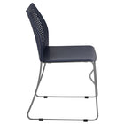 Flash Furniture HERCULES Series Stack Chair with Air-Vent Back and Grey Powder Coated Sled Base - Navy - 5 Pack-661 lb. Weight Capacity