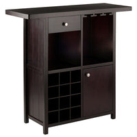 Winsome Wood Macon Wine Bar (92739)-Made of Solid/Composite Wood in Espresso Finish