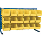 Kleton Louvered Bench Bin Racks, 18 Bins, 10-7/8"L. x 5-1/2"W. x 5"H., Yellow Bins-Provides tool and storage for assembly or repair operations when combined with plastic parts bin