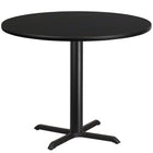 Flash Furniture 42'' Round Laminate Table Top, Black with 33'' x 33'' Table-Height Base (XURD42BKT3333)-Black Laminate Top