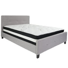 Flash Furniture Tribeca Queen Size Tufted Upholstered Platform Bed with Pocket Spring Mattress - Light Grey Fabric-Bed