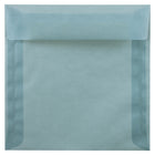 JAM Paper 8 x 8 Square Envelopes, Ocean Blue Translucent Vellum, 25 Pack (1592130B)-Ocean blue