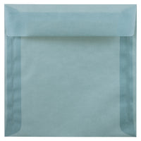JAM Paper 8 x 8 Square Envelopes, Ocean Blue Translucent Vellum, 25 Pack (1592130B)-Ocean blue