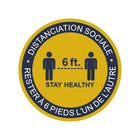Futech 12" Diameter Floor Application Decal for Promoting Social Distancing-12" Circular Social Distancing - Sticker in French