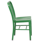 Flash Furniture Green Metal Indoor-Outdoor Chair-Vertical Slat Back