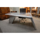 Plata Import Road Office Writing Desk - Riveted Aluminum - Grey-Metal Desk with polished finish
