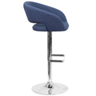 Flash Furniture Contemporary Blue Fabric Adjustable Height Barstool with Chrome Base (CH-122070-BLFAB-GG)-Blue Fabric Upholstery
