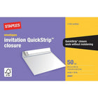 Staples White A9 Invitation Envelopes with QuickStrip Flap - 50 Pack-QuickStrip closure fastens without moisture for easy use and a more efficient seal