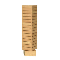 Can-Bramar Econoline Revolving Slatwall Merchandiser, 12"x12"x54", Maple-Stands on a revolving base