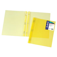 Oxford Duo-Tang, Letter Size, Yellow-Metal Fasteners hold 3-hole punched letter size paper