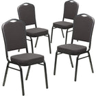 Flash Furniture HERCULES Series Crown Back Stacking Banquet Chair with Silver Vein Frame - Grey Fabric-Set of 4 Multipurpose Banquet Chairs