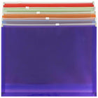 JAM Paper Plastic Expansion Envelopes with Zip Closure - Letter Booklet - 9.75" x 13" - Assorted Colours - 6 Pack -Size: 9.75" L x 13" W