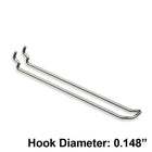 Azar Displays 8" x 0.148" Safety Metal Loop Hooks, 50 Pack-Galvanized metal