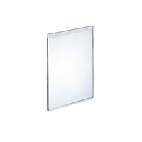 Azar Displays 11" x 7" Vertical Wall Mount Acrylic Sign Holder, Clear, 10 Pack (162716)-Can be used on pegboard, slatwall, gridwall, or on a wall with screws