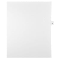 Mark Maker Legal Exhibit Index Tab White Single Tabs, 1/15th Cut, Letter Size, No Holes, Number 126, 25 Pack-White Single Tabs, 1/15th Cut