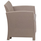 Flash Furniture Light Grey Faux Rattan Chair with All-Weather Light Grey Cushion-All-Weather Light Grey Removable Cushion Cover
