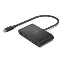 Belkin USB-C to 4-Port USB-C Hub - Black-Offers a plug-and-play solution for creatives, influencers, gamers, and anyone seeking speed and simplicity