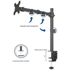 Uplite up to 32" Single Monitor Desk Mount Fully Adjustable Articulating Stand , Black (UPMM32)-Adjustable arm offers 45 degree tilt, 180 degree swivel, 360 degree rotation, and height adjustment along the center pole