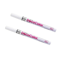 Marvy Uchida Fine-Line Opaque Paint Markers - White - 2 Pack-Colour: White