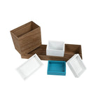 Truu Design Wood Desk Storage Set, 36 x 4 x 9.5 inches, Blue, White, Wood-Made from medium-density fiberboard