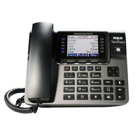RCA Unison TC1100 4-Line Wireless Phone System Accessory Desk Station-Extension status indicators. 6-way conferencing