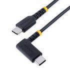 StarTech USB-C to Angled USB-C 60W Charging Cable - 6" - Black-Connectors: 1 x 24-pin USB 2.0 Type-C (Connector A), 1 x 24-pin USB 2.0 Type-C (Connector B)
