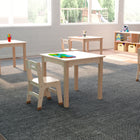Flash Furniture Bright Beginnings Commercial Grade Wooden Square Preschool Classroom Activity Table (MKME088009)-Accommodates up to 3 Children