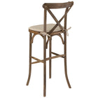 Flash Furniture HERCULES Series Dark Antique Wood Cross Back Barstool with Cushion-Dark Antique Finish