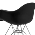 Flash Furniture Alonza Series Black Plastic Chair with Chrome Base-Chrome Base with Bracing
