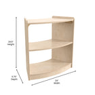 Flash Furniture Bright Beginnings Commercial Grade Bow Front 2 Tier Wooden Classroom Open Corner Storage Unit, Safe - Natural-Resists Yellowing, Stains, and Scratches