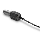 Cat 4.8amp Car Charger with USB Port and 6ft Braided Nylon Apple Certified Lightning Cord-Dual-ended advanced strain relief
