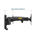 North Bayou 17"-27" Gas-Strut Monitor Wall Mount - F120-B, Black-Upright lift distance: 6.1"