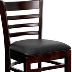 Flash Furniture HERCULES Series Ladder Back Walnut Wood Restaurant Barstool - Black Vinyl Seat-CA117 Fire Retardant Foam