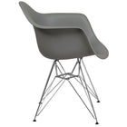 Flash Furniture Alonza Series Plastic Chair with Chrome Base - Moss Grey-Curved Arms