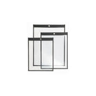 Filemode Hang up Sheet Holder with Leatherette Piping, 9x12, 15 Pack-Clear poly with black leatherette piping