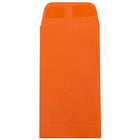 JAM Paper #7 Coin Envelopes, 3 1/2 x 6 1/2, Orange Brite Hue Recycled, 50 Pack-Orange Envelopes
