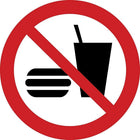 ISO Safety Labels, Prohibition, No Food or Drink, SAX371-Material - Adhesive Vinyl