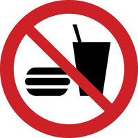 ISO Safety Labels, Prohibition, No Food or Drink, SAX371-Material - Adhesive Vinyl