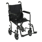 Drive Medical Lightweight Transport Wheelchair, Black, 19" Seat Width-Black, Aluminum