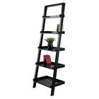 Winsome Bellamy Leaning Shelf, Black (29553)-5 Tiered shelves for display and storage