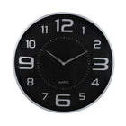 Austin 18" Wall Clock, 1-3/4" Deep, Large Dial, Sleek Silver Profile (HO85117-8INT)-18" round wall clock