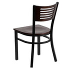 Flash Furniture HERCULES Series Black Slat Back Metal Restaurant Chair - Walnut Wood Back & Seat - 2 Pack-.625" Thick Plywood Seat