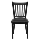 Flash Furniture HERCULES Series Black Vertical Back Metal Restaurant Chair - Black Vinyl Seat - 2 Pack-Set of 2 Metal Dining Chairs