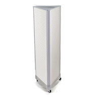 Azar Displays 60" x 16" 3-Sided Pegboard Floor Display with Wheels, White (700451-WHT)-Display unit is pre-assembled