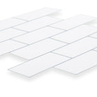 Truu Design Subway Peel and Stick Wall Tiles, 10 x 10 inches, White, 6 Pieces-Perfect size: each backsplash tile measures 10"L x 10"H in dimensions (approx. covers 4.17 sq. ft. per carton)